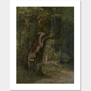 Deer in the Forest by Gustave Courbet Posters and Art